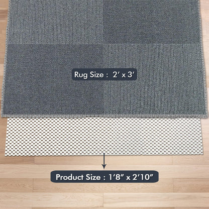 TJWODO Non Slip Area Rug Pads Non Skid Rug Gripper 2x3 Feet Extra Thick Pad Anti-Slip Carpet Rug Mats for Hardwood Surface Floors, Keep Rugs Safe and in Place (2 x 3 Ft)
