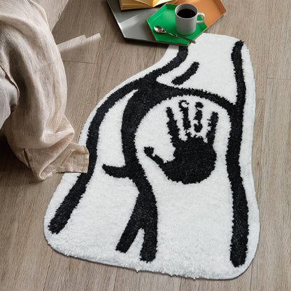 Didswuit Female Body Shape Tufted Bath Rug, Funny Hands Pattern Bathmat Carpet, 23.6"x15.8" Abstract Washable Absorbent Floor Mat Home Décor for Bathroom Living Room Non-Slip Doormat