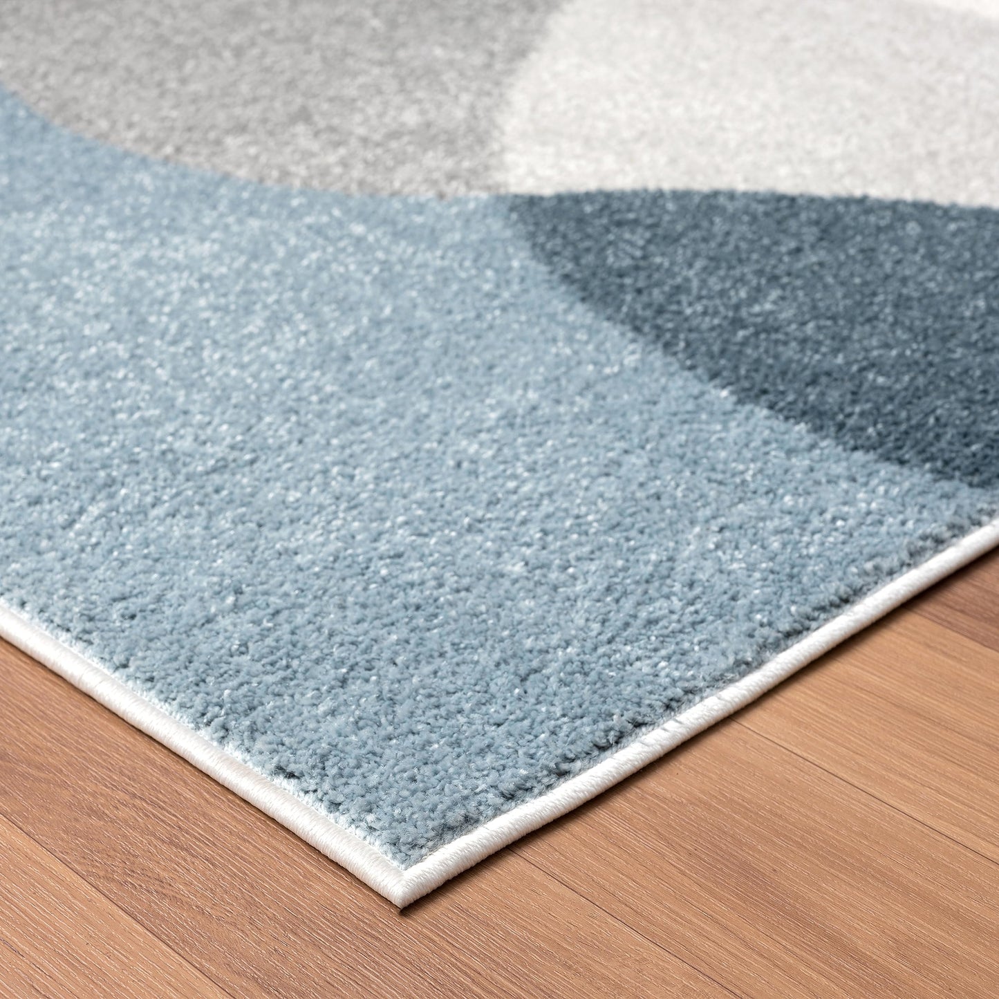 Abani Deco Collection Area Rug - Cream/Blue Mid-Century Design - 4' x 6' - Easy to Clean - Durable for Kids and Pets - Non-Shedding - Medium Pile - Soft Feel - for Living Room, Bedroom & Office