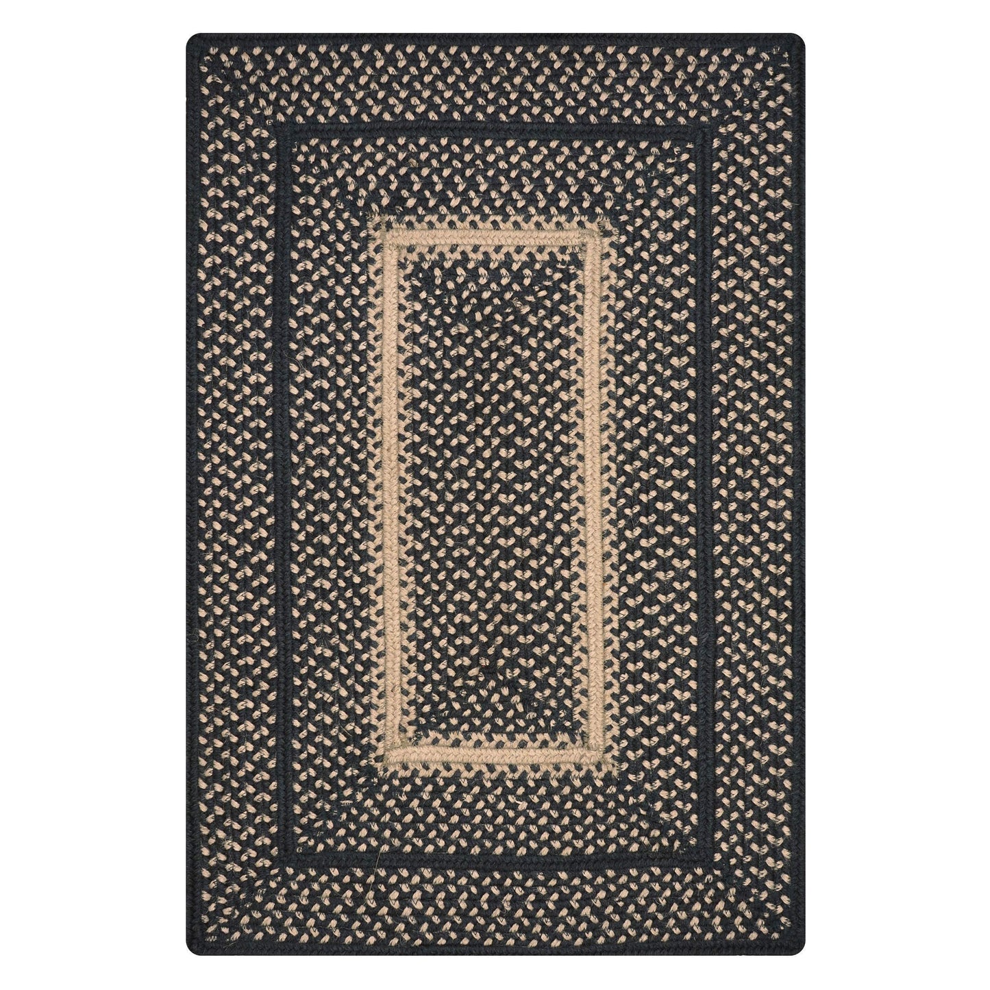 Homespice Manchester Black Braided Runner Rug, Jute, 22x72 Rectangle - Perfect Country Primitive Decor for Kitchen, Bathroom, Everywhere