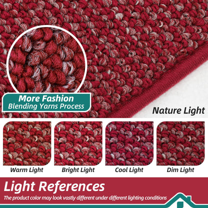BEQHAUSE Kitchen Rugs 24"x36", Non-Slip Kitchen Mats for Floor, Super Absorbent and Stain Resistant Kitchen Rugs, Machine Washable Rugs for Kitchen, Hallway, Laundry & Sink, Red