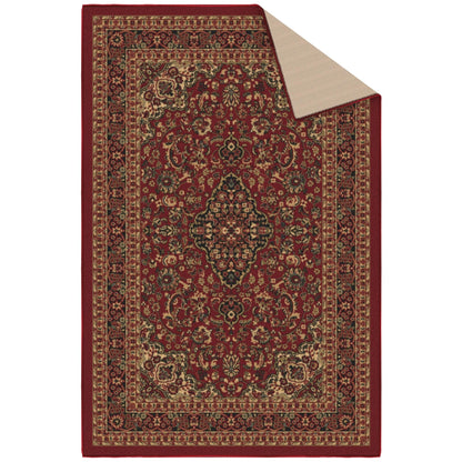Ottomanson 3'3" x 4'7" Rugs for Living Room Oriental Area Rug for Bedroom - Non Slip Durable Large Floor Carpet for High Traffic Areas - Indoor Rug for Dining Room Kitchen Kids Playroom, Red