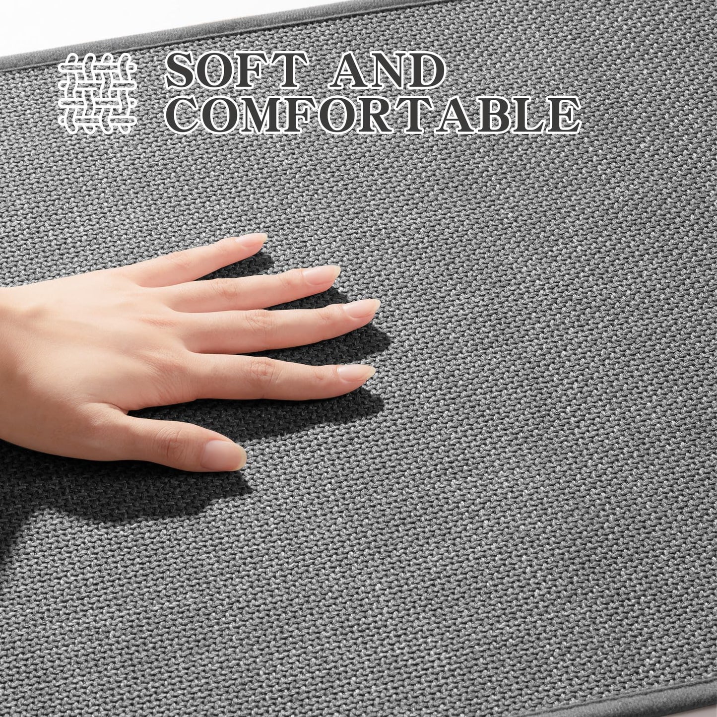 chakme Bathroom Rugs Mat 24x17, Ultra Thin Non Slip Bath Mat Small Quick Dry Absorbent Bath Mat for Bathroom Floor, (Dark Grey, 24"x17")