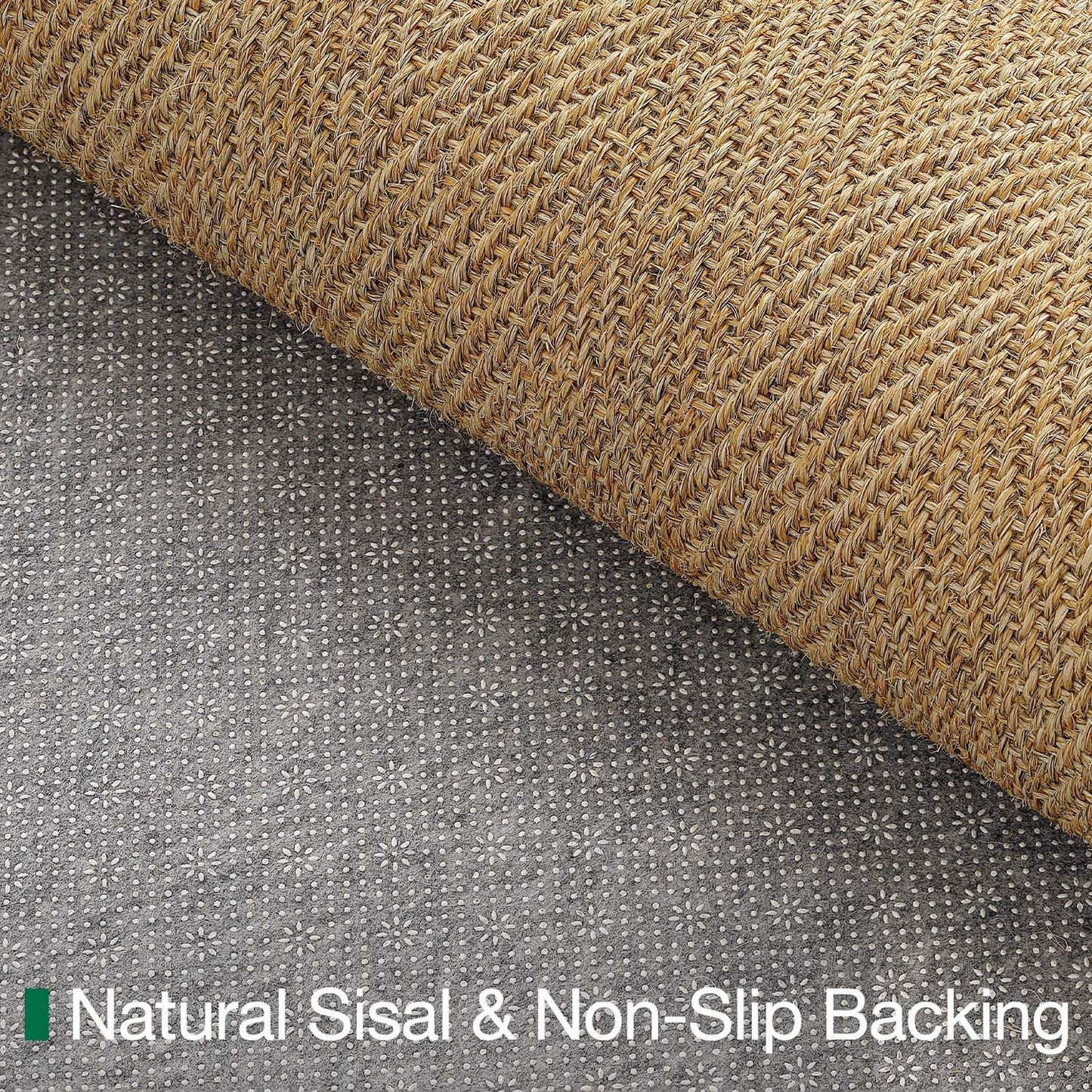 LUMI Handwoven Sisal Door Mat, Non-Slip Durable Entryway Mat, Welcome Front Doormat, Solid Floor Mats for Entrance, 20"x32", Brown Herringbone Sisal