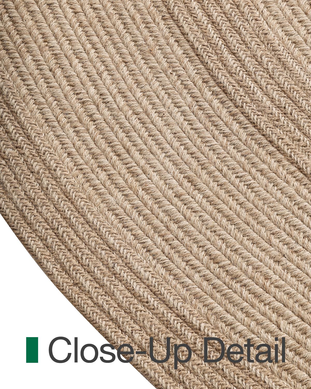 LUMI Jute Area Rug 4x6 Oval for Living Room, Natural Braided Woven Rugs Non Slip, Neutral Carpets No Shedding, Durable for High Traffic, Dining Room, Indoor, Outdoor, Patio