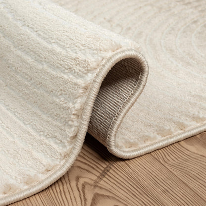 Abani Neutral Beige Area Rug | 5' x 8' Tan Geometric Carpet with Zen Circle Pattern | Rugs for Living Room, Bedroom, Office