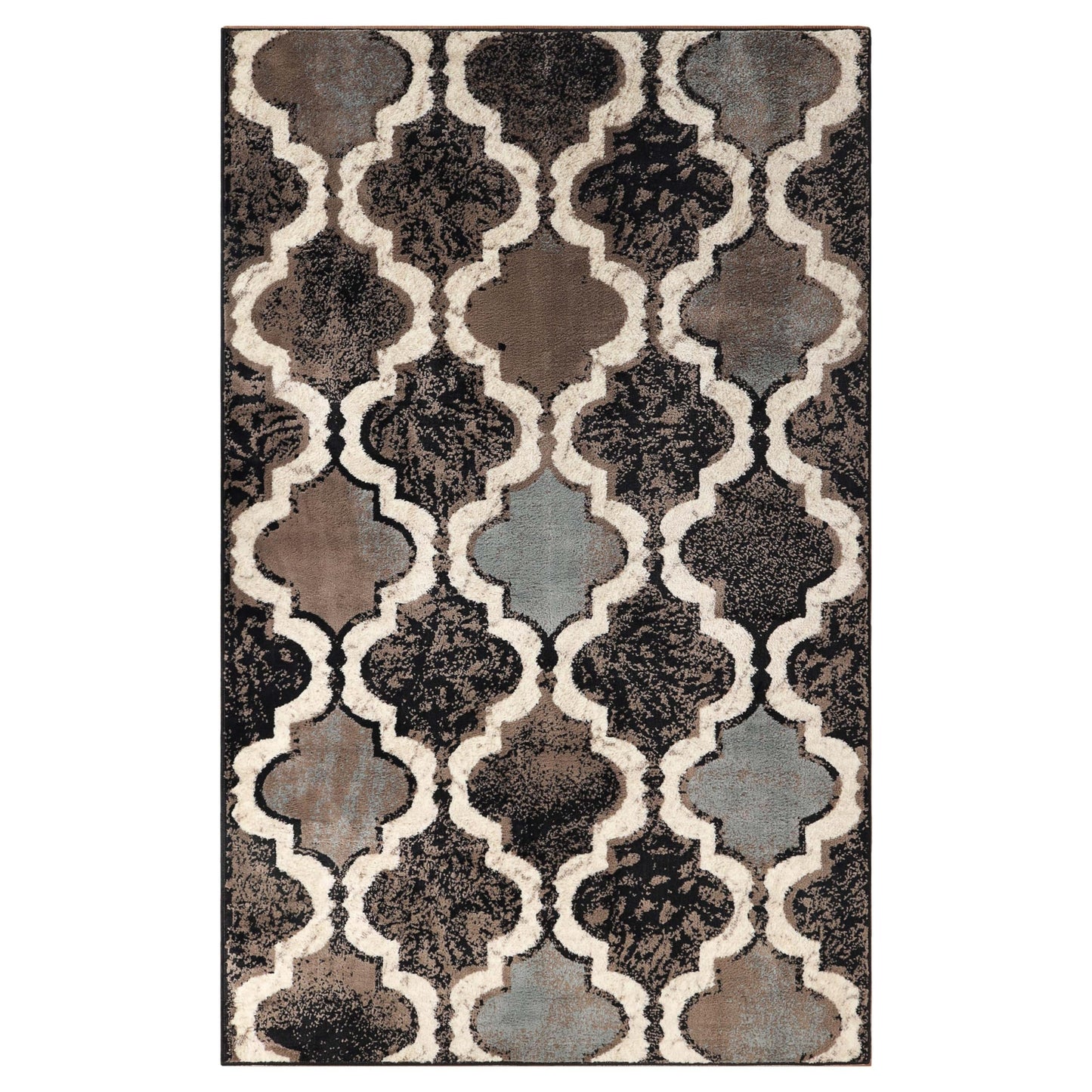 Superior Modern Indoor Area Rug, Non Slip Rug, 4'x6', A Chocolate