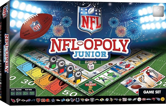MasterPieces Kids &amp Family Board Games - NFL Opoly Jr. - Officially Licensed Board Games for Kids &amp Family