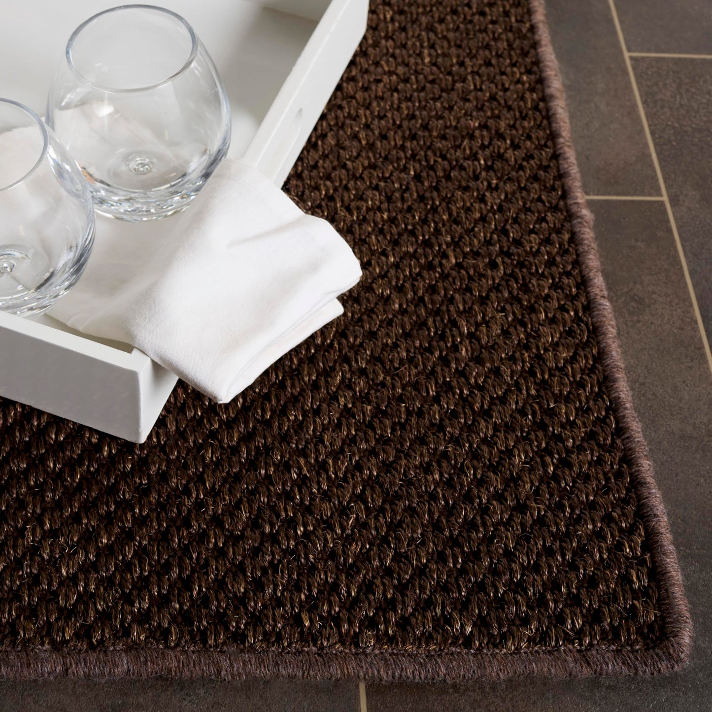 SAFAVIEH Area Rug 5x8 - Natural Fiber Collection - Brown & Brown, Sisal, Ideal for Living Room, Bedroom, Dining Space (NFPS443D)