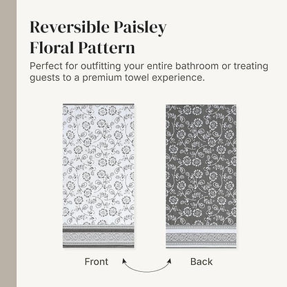 Modern Threads Ophelia 6-Piece 100% Cotton Towel Set – Reversible Yarn Dyed