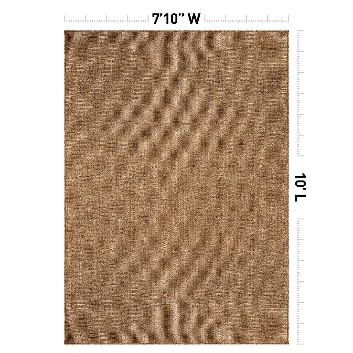 Rugshop Geometric Indoor Outdoor Flat Woven Area Rug,Natural Jute-Style,Easy-Care Patio Rug for Backyard Porch Deck Balcony, 7'10" x 10' Natural/Jute