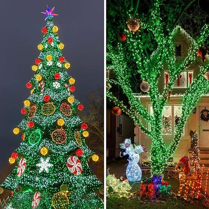 KNONEW 403ft 1000 LED Christmas String Lights Outdoor 8 Modes & Timer Fairy Light Plug in Waterproof LED Fairy Lights for Xmas Yard Tree Wedding Party Holiday Decorations (Green)