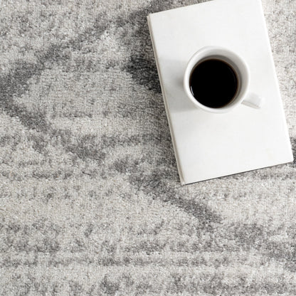 Nuloom Thigpen Grey/Off-White, 5' Round, Soft and Cozy, High Traffic, Stain Resistant, Easy Clean, Non-Shed, Durable Area Rug for Bedroom, Living Room, Dining Space, Den, Foyer, Entryway