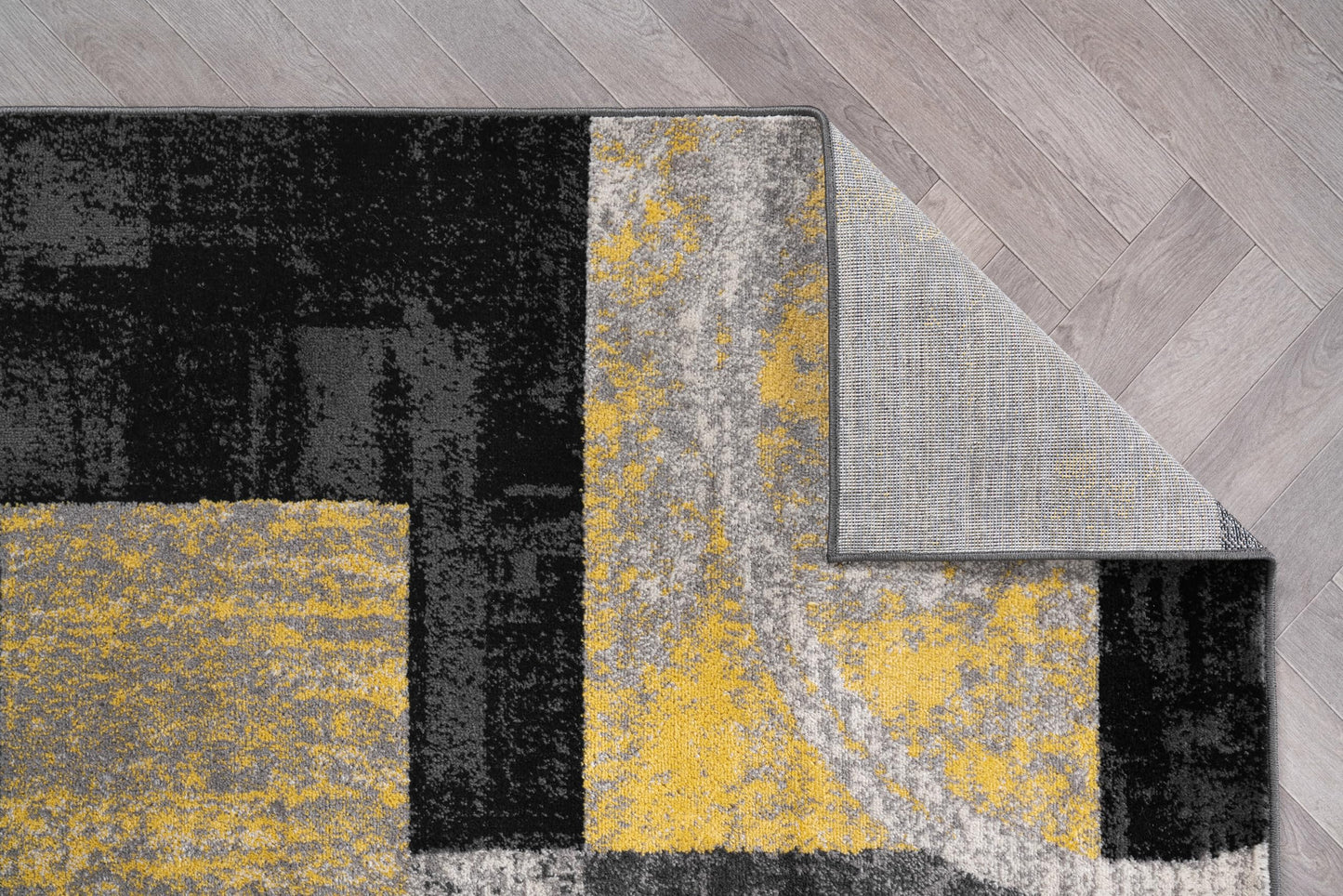 Rugshop Contemporary Circle Design Area Rug, Carpet with Jute Backing for Living Room, Bedroom, or Dining Room, Yellow, 7'10" x 10'2"