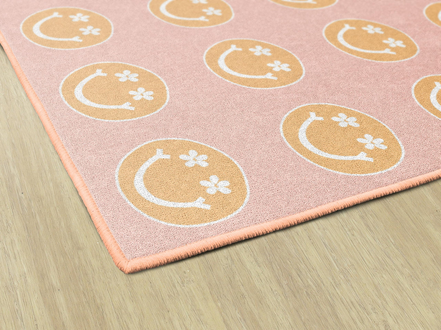 Flagship Carpets Good Vibes Happy Faces Children's Classroom Décor Area Rug for Schools, Durable and Fun for Learning Centers, Daycares and Preschools, 5' X 7'6"