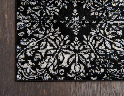 Unique Loom Sofia Collection Area Rug - Grand (4' 1" x 6' 1" Rectangle, Black/ Ivory)