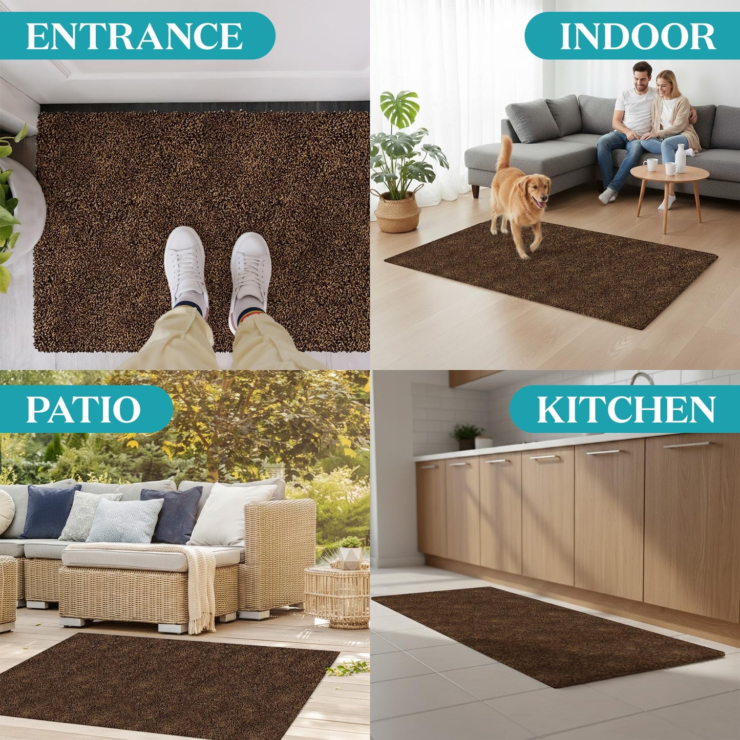 RugMast Premium Microfiber Indoor Door Mat – 20"x30" Washable Entry Mat, Non-Slip, Waterproof Backing, Super Absorbent, Low Profile Entryway Doormat for Indoor Entrance