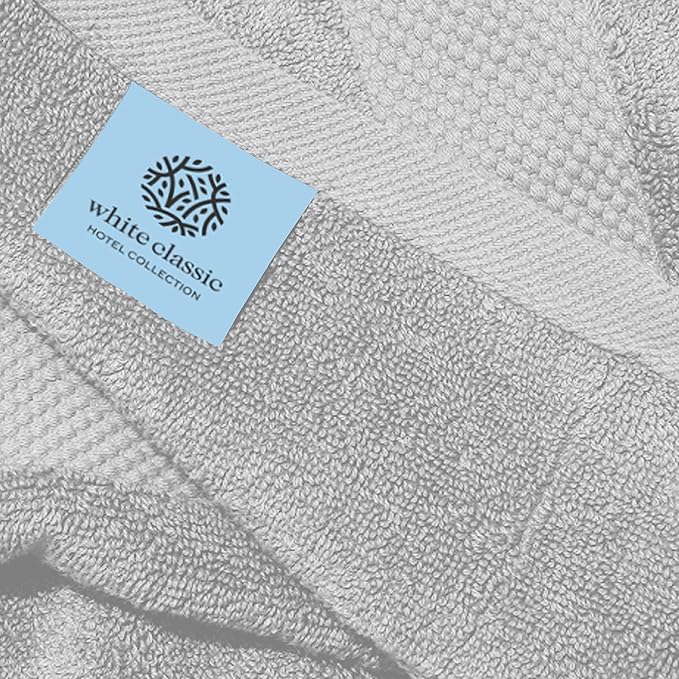 White Classic Luxury Silver Hand Towels
