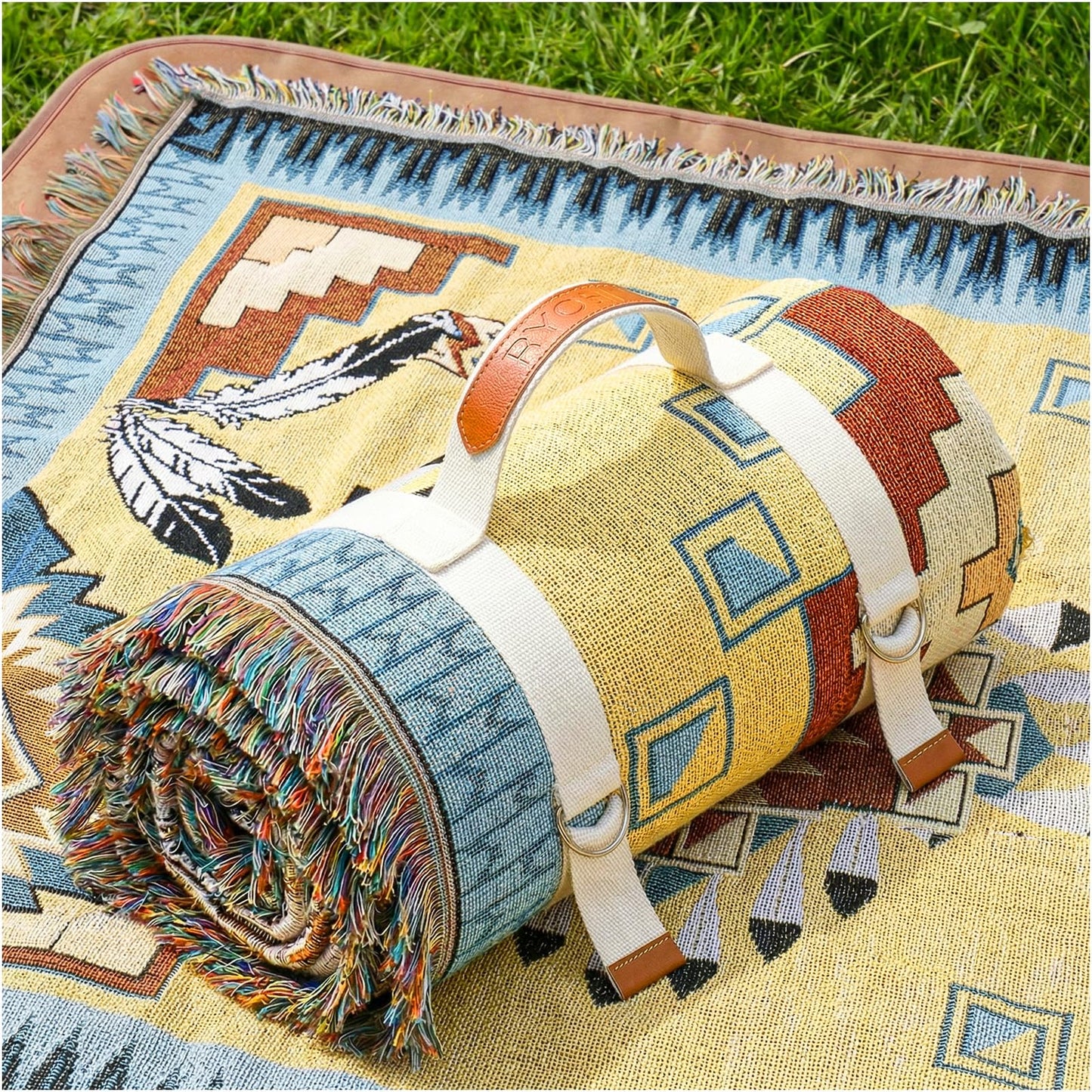 2 in 1 Extra Large Camping Blanket Outdoor Rug Picnic Yoga Mat Lightweight Car Essential Roadtrip Gadget Rv Accessories Glamping Gear Must Haves Hiking Stuff Backpacking Necessities Women Beach Gift