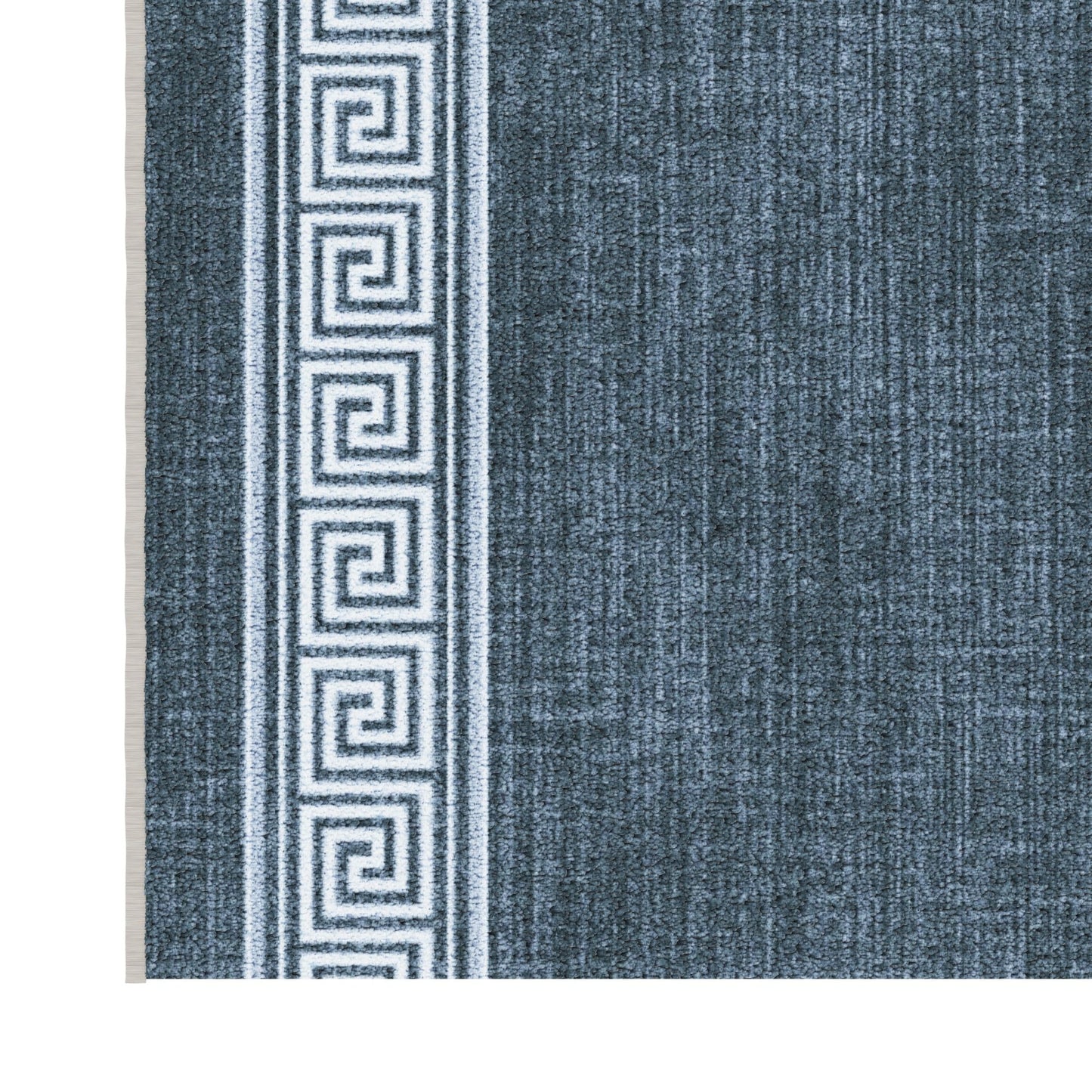 Ottomanson Kitchen Runner Rug 1'10.5" x 6' – Machine Washable Soft Non-Slip Rug, Quick Dry Low Pile Carpet for Kitchen, Bathroom & Entryway, Greek Border Greyish Blue