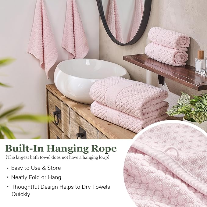 Simple&Opulence 6 Piece Luxury Towel Set, 100% Cotton Bathroom Towels