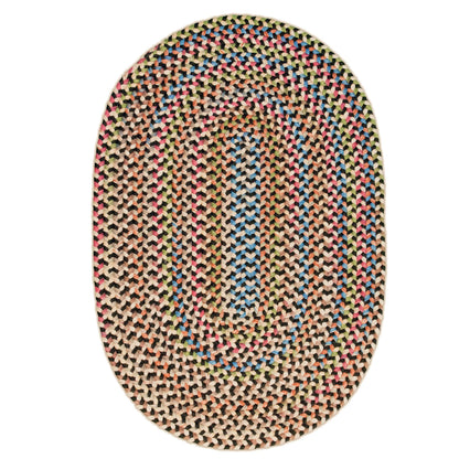 Super Area Rugs Roxbury American Made Braided Rug for Indoor Outdoor Spaces, Charcoal/Natural Multi, 2' X 3' Oval