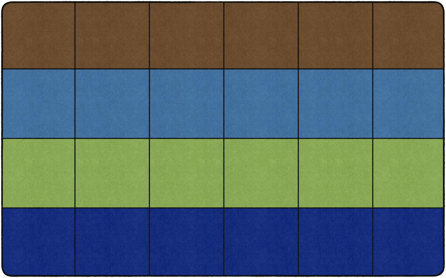 Flagship Carpets Seating Blocks Educational Area Rug for Kids and Teachers in The Classroom, Institutional Quality for Schools, Preschool, Daycare, and Learning Centers, 7'6" x 12' - Calming
