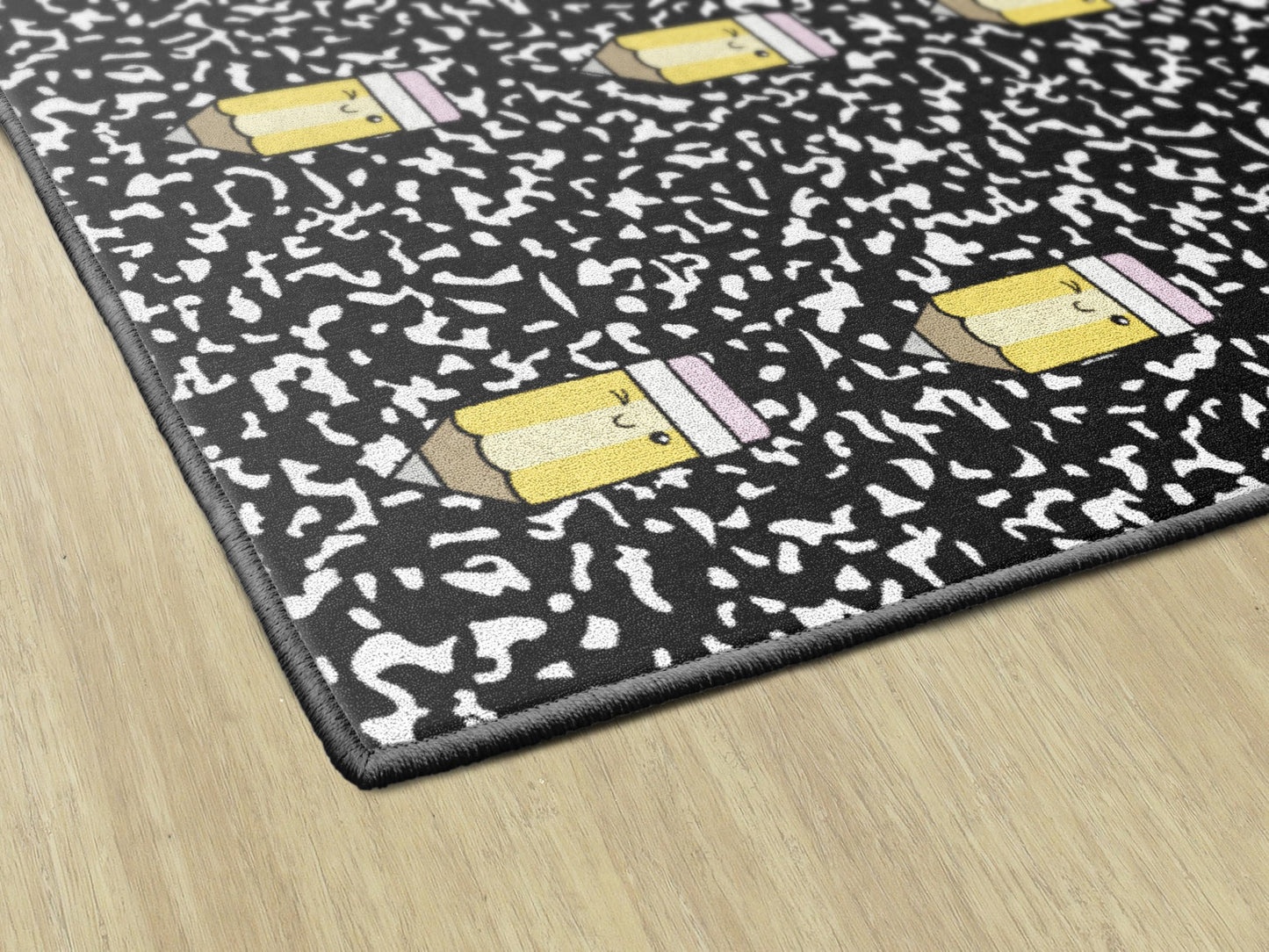 Flagship Carpets School Days Pencil Spots Educational Area Rug for Kids Room, Children's Classroom Rug for Teaching and Playroom, 5' X 7'6"