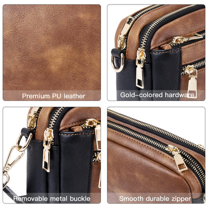Telena Small Crossbody Bags For Women Vegan Leather Crossbody Purse With Adjustable Wide Strap For Daily Life