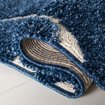 SAFAVIEH Area Rug 9x12 - Florida Shag Collection - Large - Dark Blue & Cream, Scroll Design, Non-Shedding & Easy to Clean, High-Low Plush Pile, Ideal for Living Room, Bedroom, Dining (SG455-6511)