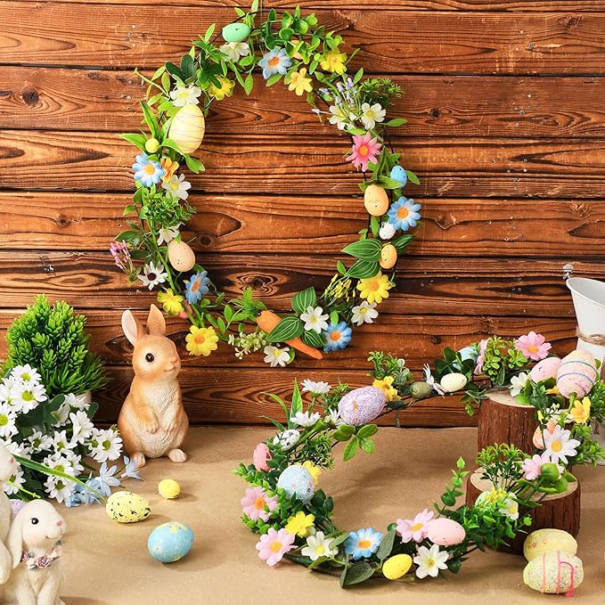 6 Pcs 12-16 inch Wreath Metal Frame Form Floral Garden Wire Wreath Form for DIY Craft Project Indoor Outdoor Holiday Hanging Decor(Egg)
