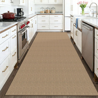 KOZYFLY Washable Area Rug 4x6 ft Non Slip Rubber Backed Living Room Rugs Braided Woven Cotton Kitchen Rugs Indoor Entryway Rug Floor Carpet for Dining Living Room Bedroom, Orange Beige/Tan/Brown