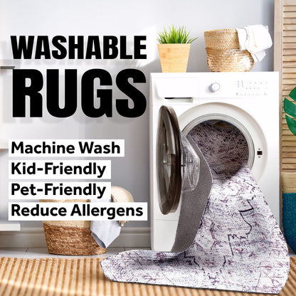 JONATHAN Y Machine Washable Cream/Terra Indoor Area Rug 4X6 ft, Kallax Geometric Modern Low-Pile for Living Room, Bedroom, Kitchen, Office, Easy-Cleaning, Pet-Friendly, Non-Shedding WSH311A-4
