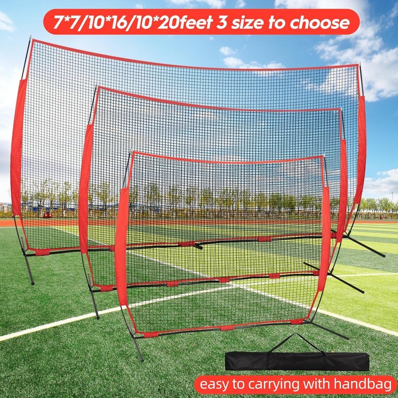 Portable Backstop Net - 7x7ft, 10x16ft & 10x20ft Sizes | Durable Sports Equipment