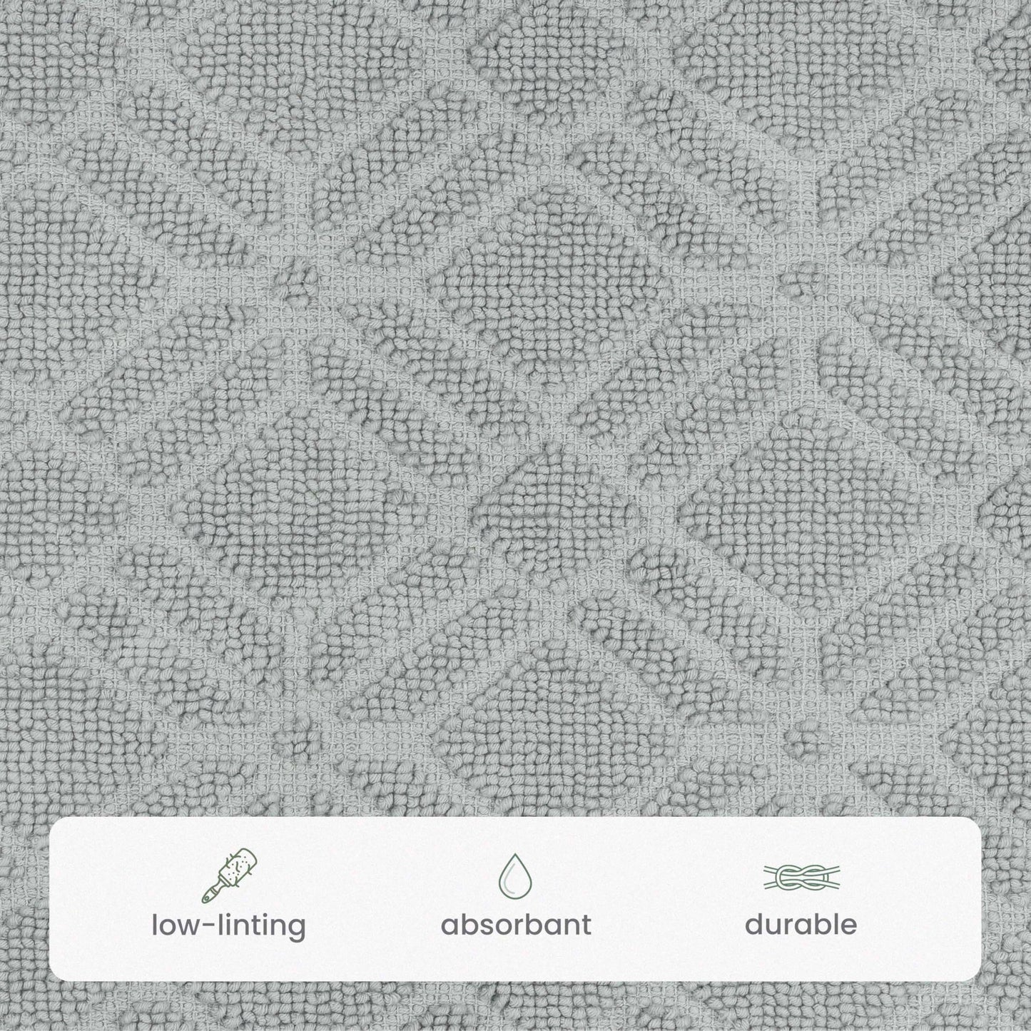 Martex Restore Geometric Bath Rug - Soft, Absorbent 100% Cotton with Plush Comfort and Non-Skid Backing - Sculpted Jacquard Design for a Spa-Inspired Bathroom - 20" x 32" – Grey