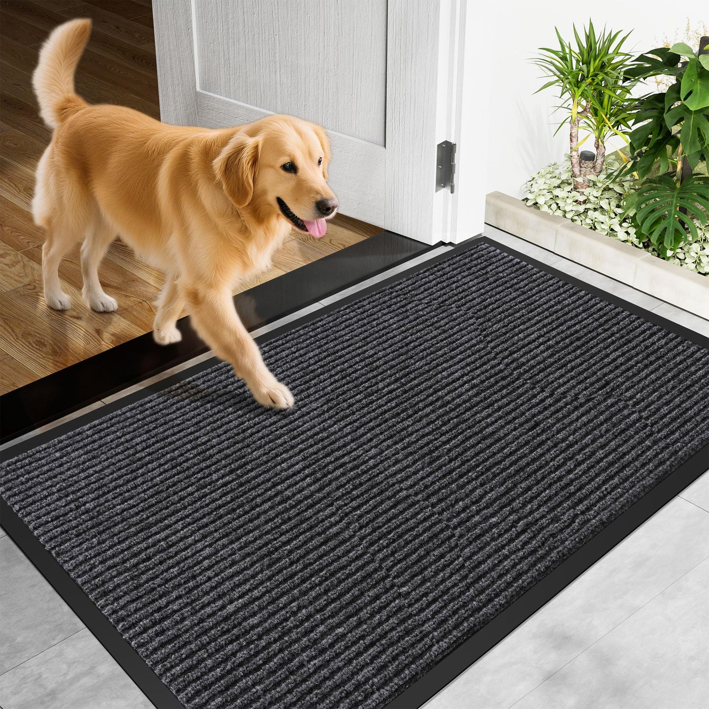Futurwit Front Door Mat, 48" x 36" Heavy Duty Indoor Outdoor Doormat, Non-Slip, Rubber Backing Low Profile, Welcome Commercial Door Mats for Entryway