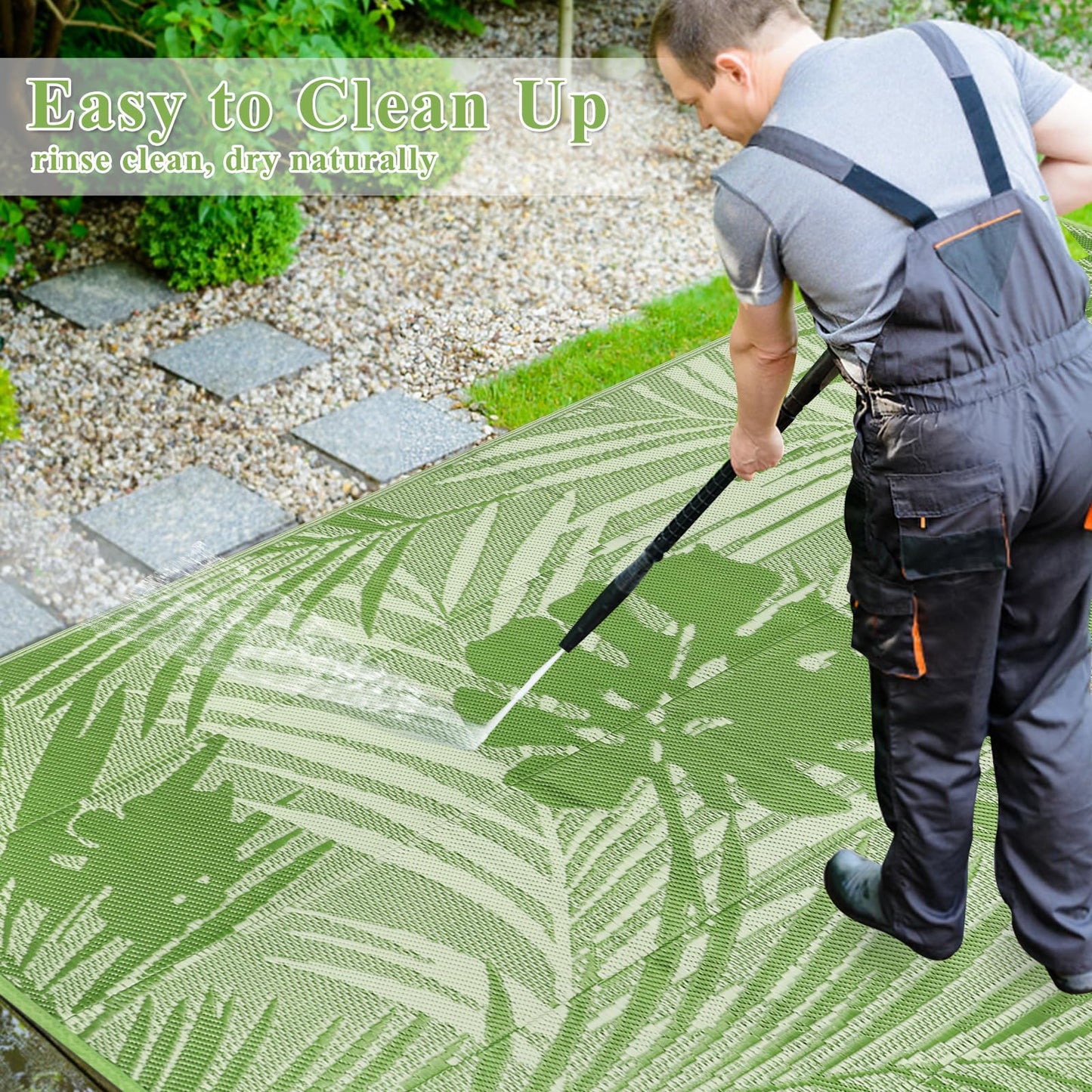 famibay 6x9 Outdoor Rug Waterproof Patio Rug Tropical Outdoor Plastic Straw Rug All Weather RV Rugs for Outside Camping Rugs Lightweight Portable Outdoor Carpet Mats for Patio Deck RV Camper