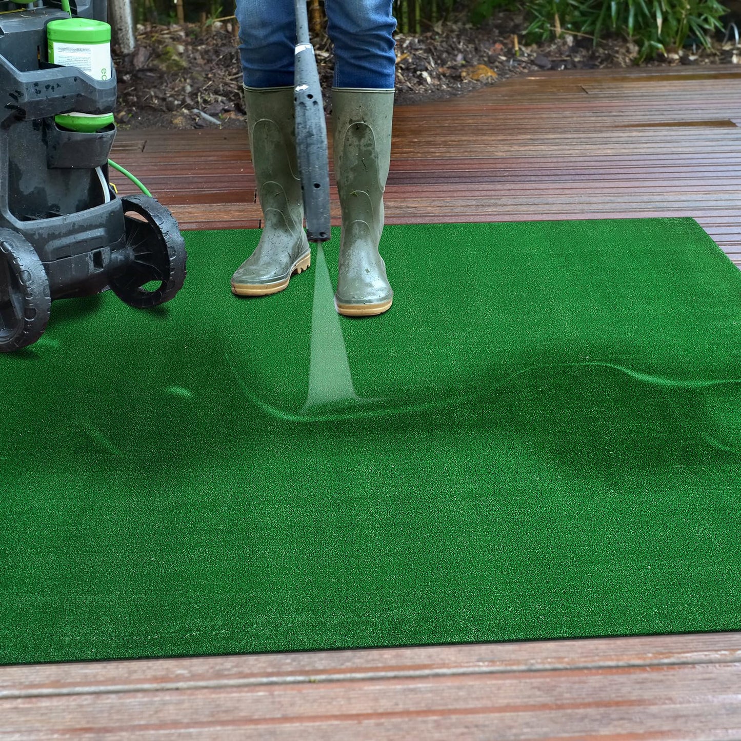 Rugshop Artificial Turf Solid Grass for Backyard, Garden, Patio, Balcony, Garage, Deck Indoor Outdoor Area Rug 5' x 7' Green