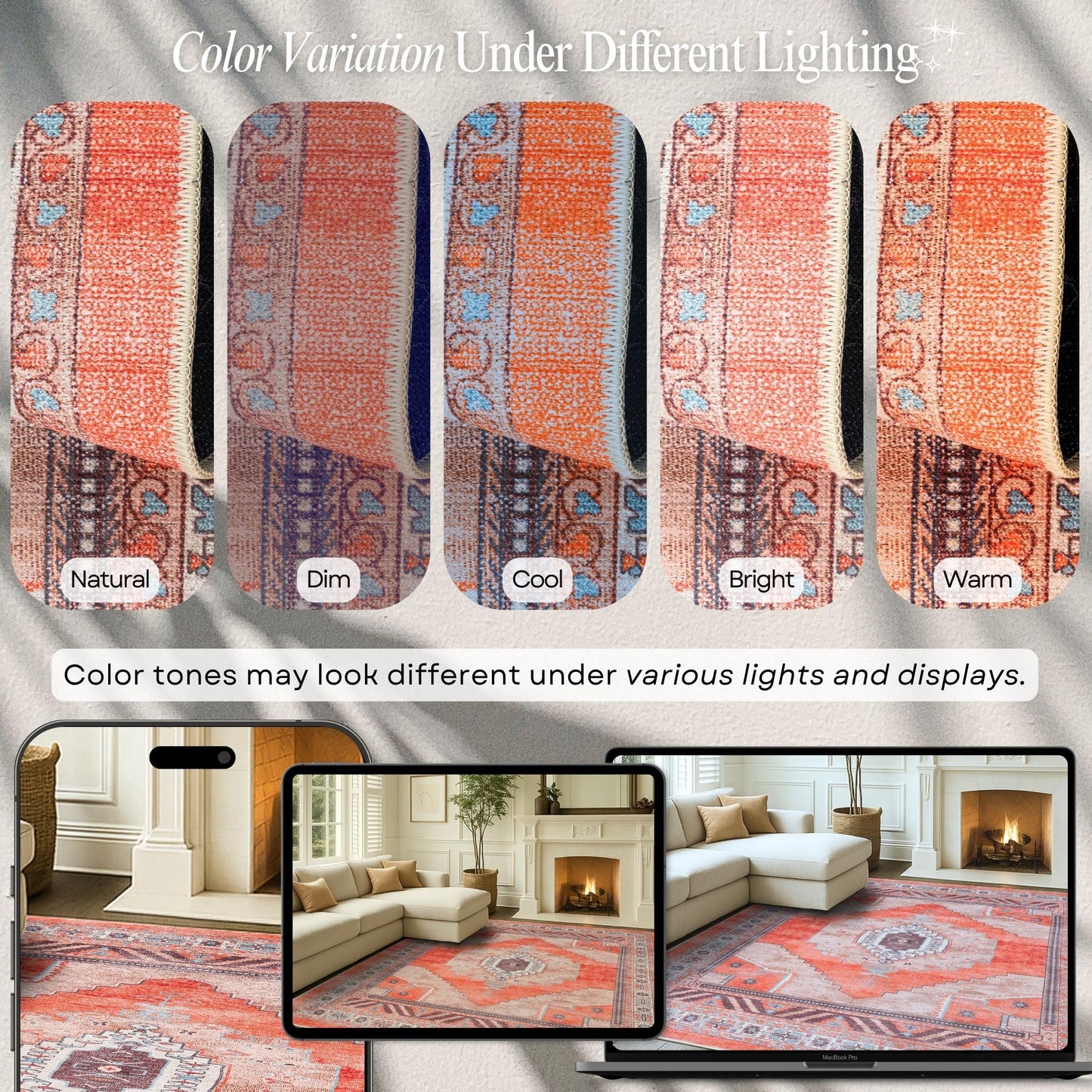 Fame Rugs Turkish Rug. Washable Vintage Oriental Antique Inspired Traditional Doormat Small Modern Area Rugs Luxury Entryway Entry Bedroom Bathroom Kitchen (380TT, 2'5 x 6'9)