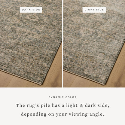 Loloi Magnolia Home by Joanna Gaines Junie Collection JUE-06 Lagoon/Natural 11'-6" x 15'-7", .38" Pile Height, Area Rug