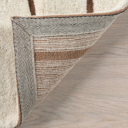 Rugs USA Nazco Cream, 2'6" x 8', Handmade, Abstract, New Zealand Wool, Soft and Cozy, High Traffic, Stain Resistant, Easy Clean, Durable Runner for Bedroom, Living Room, Dining, Den, Foyer
