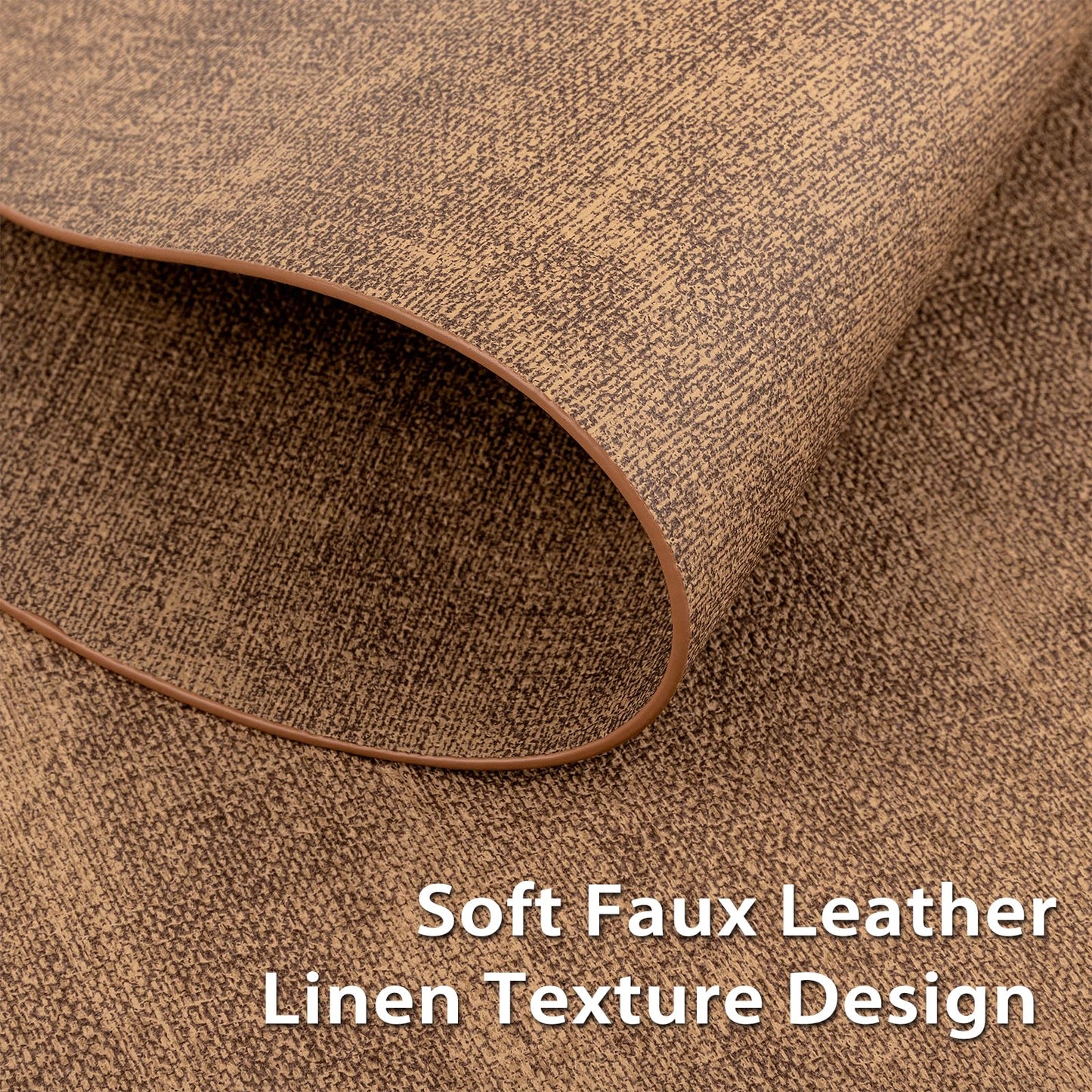 BARTHKIT Placemats Set of 6 - Washable Heat Resistant Table Placemats - Wipeable Faux Leather Oval Place Mats, Waterproof Table Mats for Dining Table, Brown