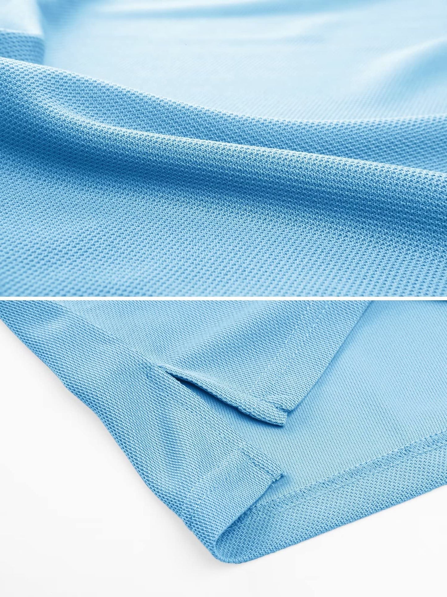MAGCOMSEN Mens Polo Shirts Short Sleeve Golf Shirts Work Shirts Quick Dry Shirts Summer Tactical Shirts Sky Blue L
