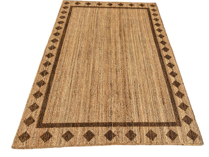 MAARSA WEAVES Hand Crafted Natural Jute Area Rug, 100% Jute, Rectangular, Handmade, Flat Woven, Low Pile