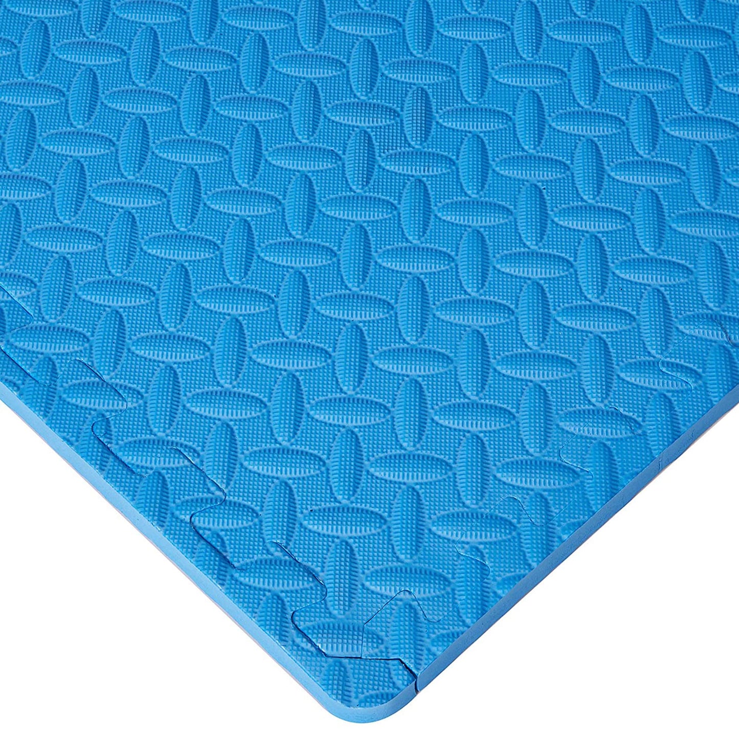 BalanceFrom Puzzle Exercise Mat 3/4" Thick, EVA Interlocking Foam Floor Tiles for Home Gym, Mat for Home Workout Equipment, Floor Padding for Kids, Blue, 24 in x 24 in x 3/4 in, 96 Sq Ft - 24 Tiles