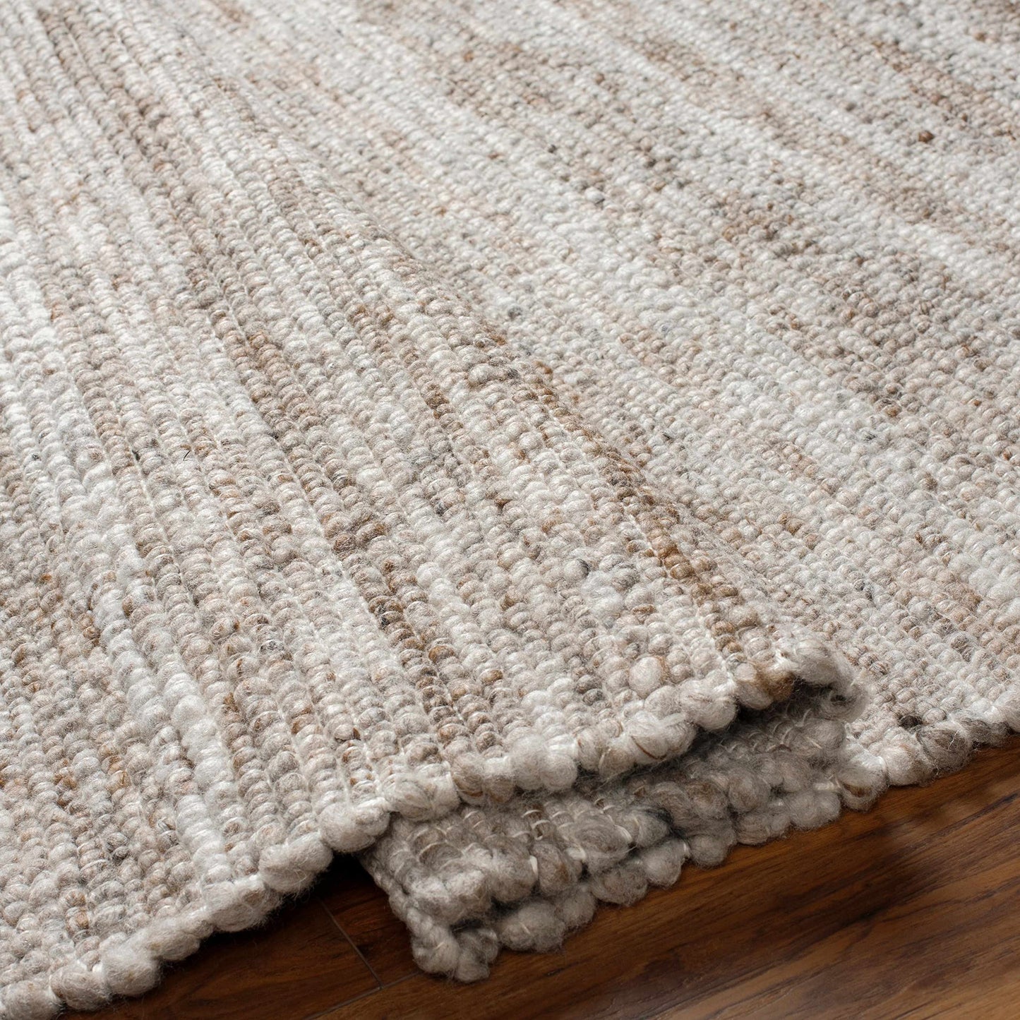 Hauteloom Banjo Recycled Material Living Room, Bedroom Area Rug - Traditional Transitional - Gray, Light Gray, Medium Gray - 2' x 3'