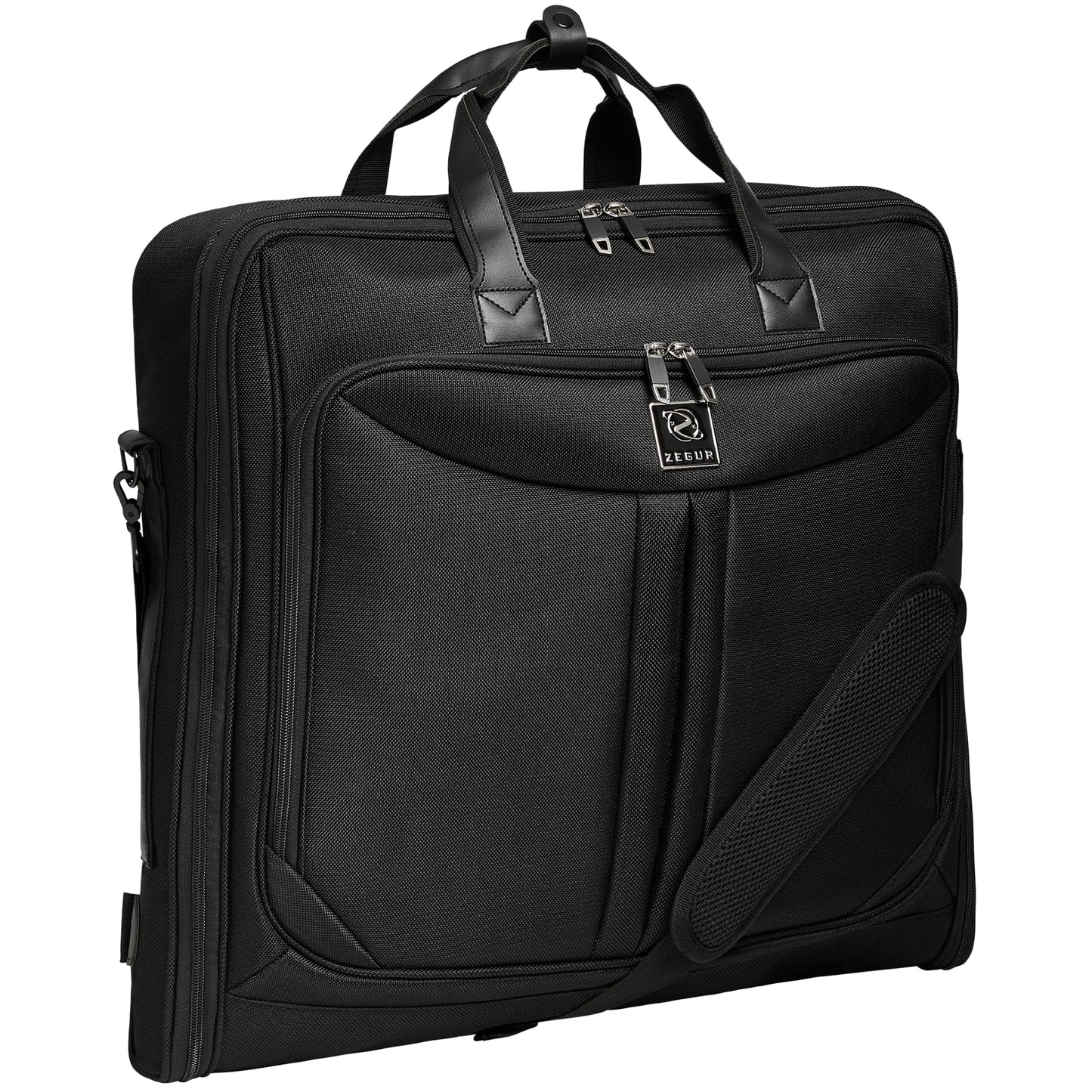 ZEGUR Premium Suit Garment Bag Carry On - Hangs 4 Suits - Travel & Business with Shoulder Strap and Laptop Compartment