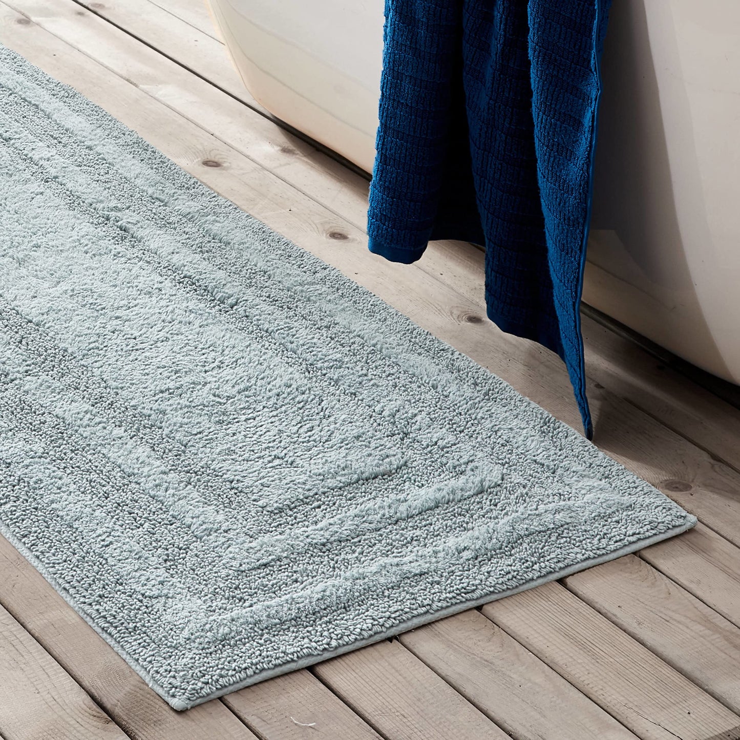 Eddie Bauer - Bathroom Rug, 100% Soft Plush Tufted Cotton Runner Rug, Highly Absorbent, Quick-Dry, and Skid-Resistant Backing (Logan Green, 22" x 60")