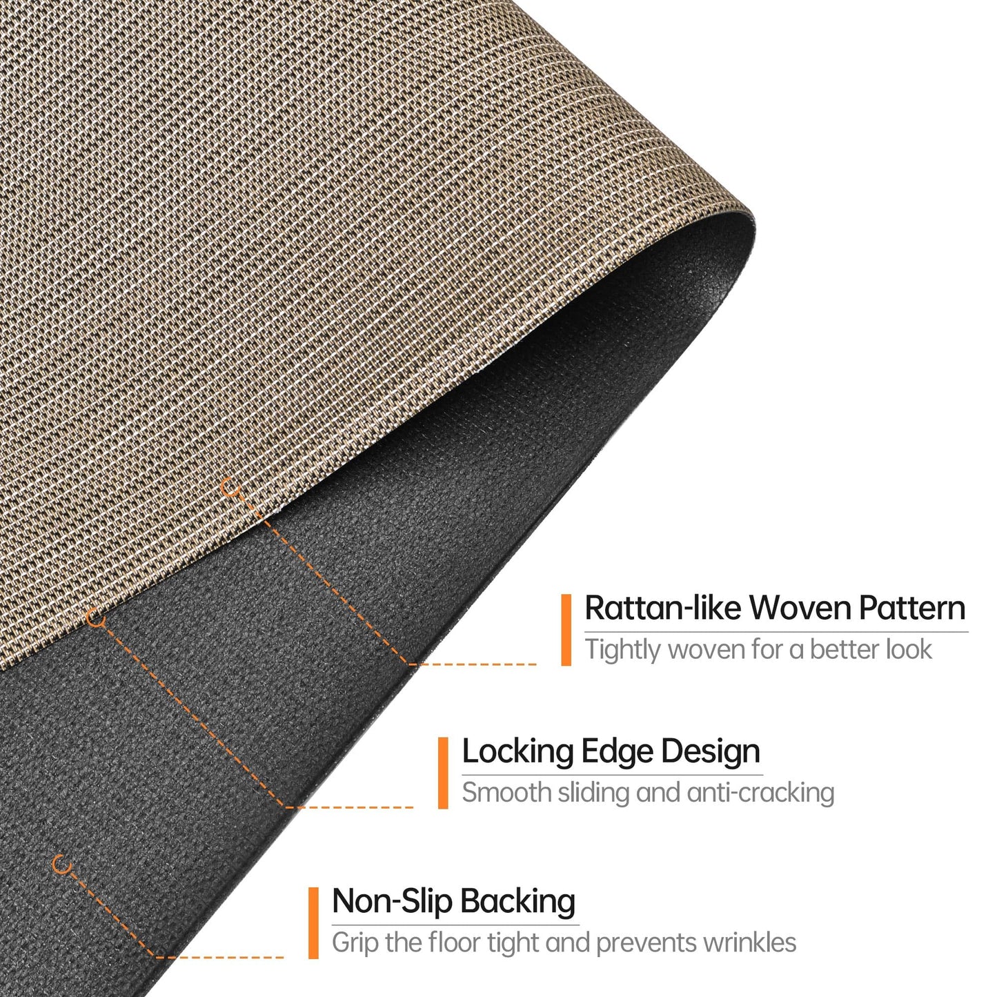 HOMEK Office Chair Mat, 46" x 72" Computer Chair Mat for Hardwood Floor, Non-Curve Anti Slip Hard Floor Protector for Rolling Chair, PVC Mat Desk Rug for Home Office