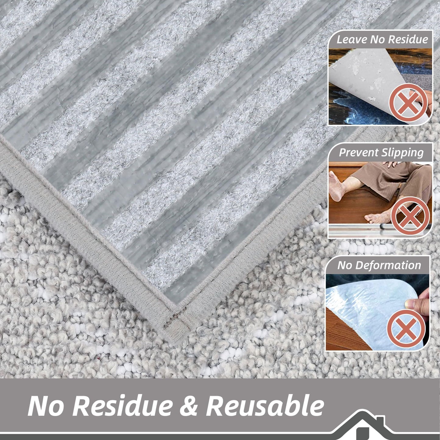 BEQHAUSE Stair Treads 15 Pack Self-Adhesive Stair Mats 28inX9in Stair Treads for Wooden Steps Non-Slip Stair Grips Polyester Soft Edging Stair Rugs Grey Stair Runner